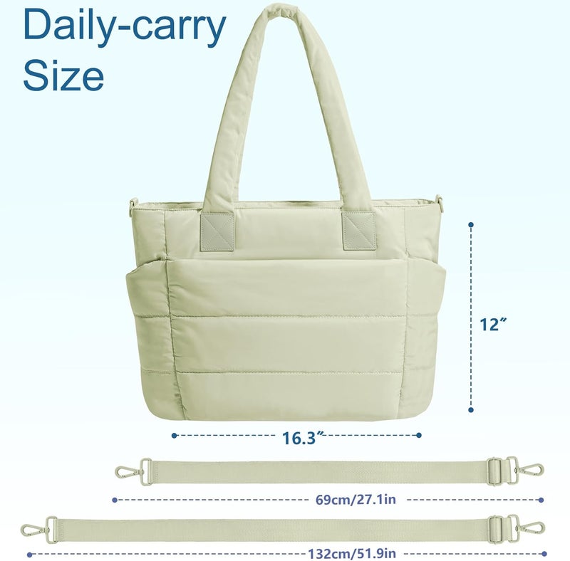 GASSDA Tote Bag for Women Puffer Tote Bag Large Nurse Bags Shoulder Handbag with Zipper for Work Travel - Image 3